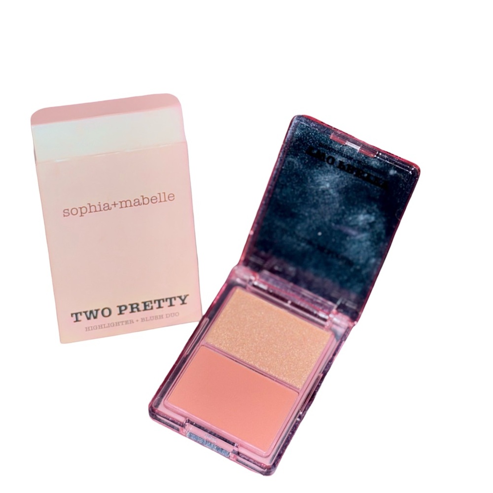 Sophia + Mabelle Two Pretty Highlighter Blush Duo palette champagne/bubbly blush